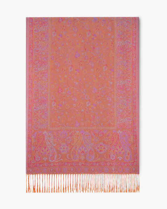 Floral Pattern w/ Paisley Border Pashmina