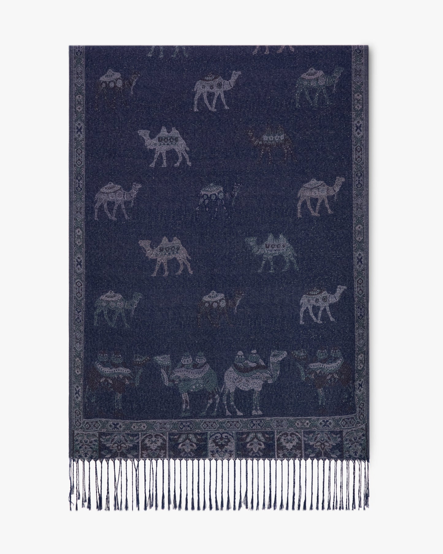 Camel Paisley Shimmering Pashmina