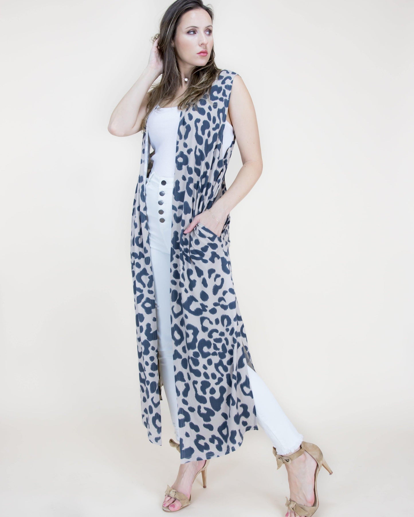 Leopard Long Vest