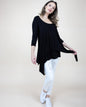 Layered Flaps 3/4 Sleeve High Low Tunic