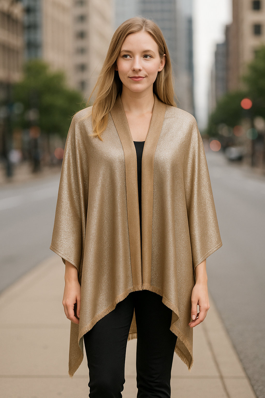 Solid Metalic Pashmina