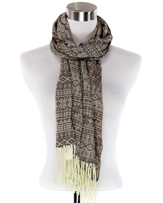 Brown Snowflake Scarf FN22019-010
