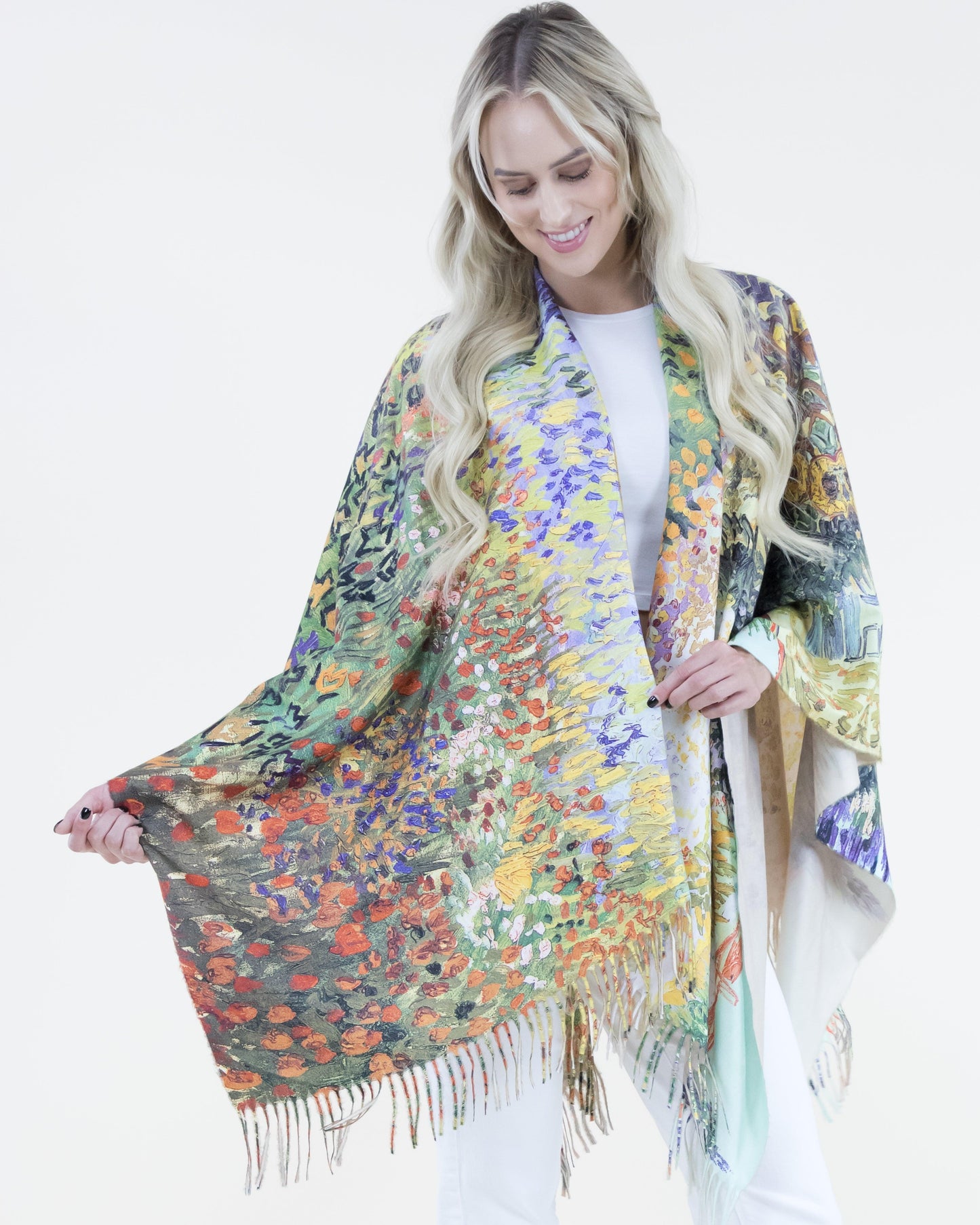 Warm Flowers Ruana Wrap
