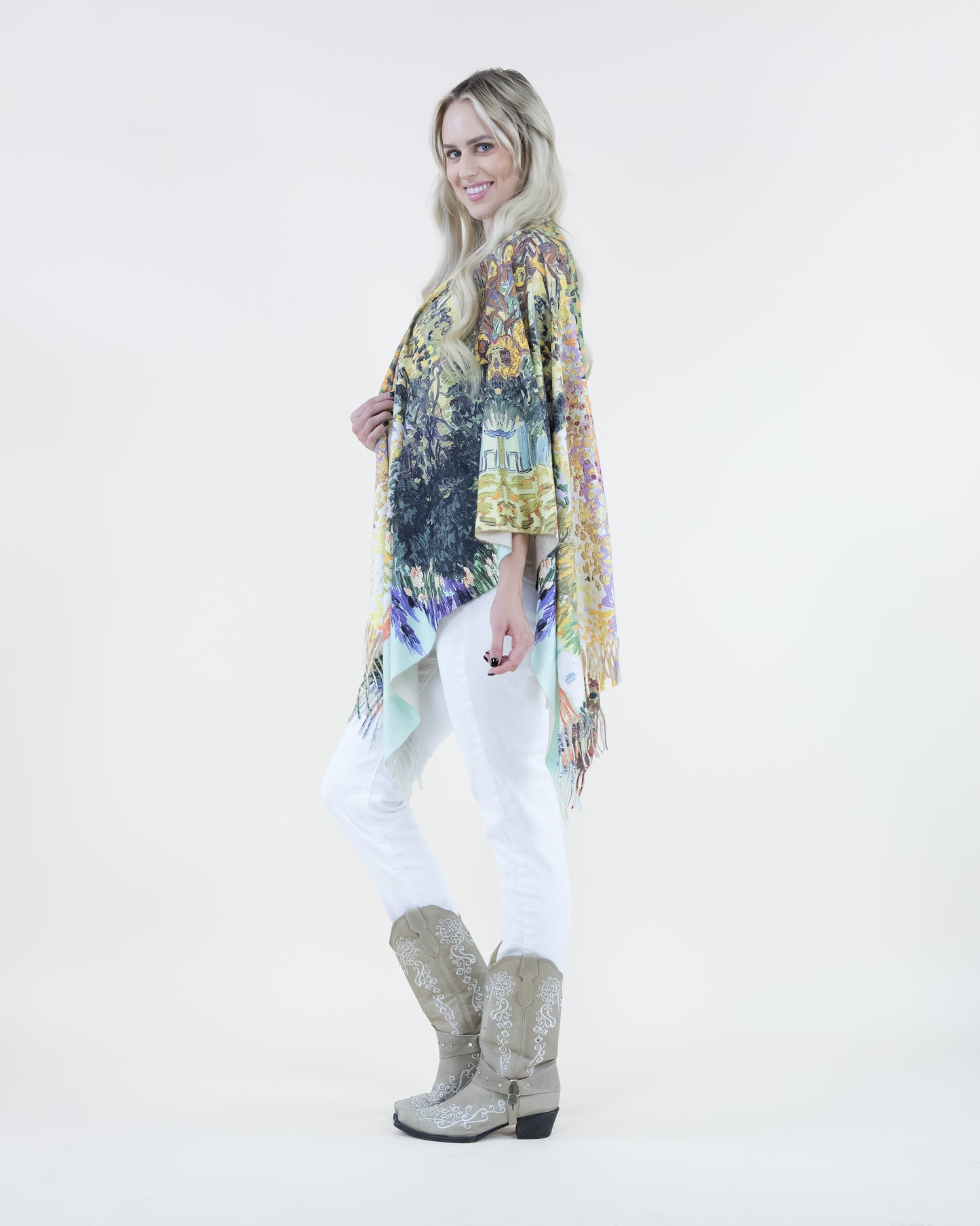 Warm Flowers Ruana Wrap