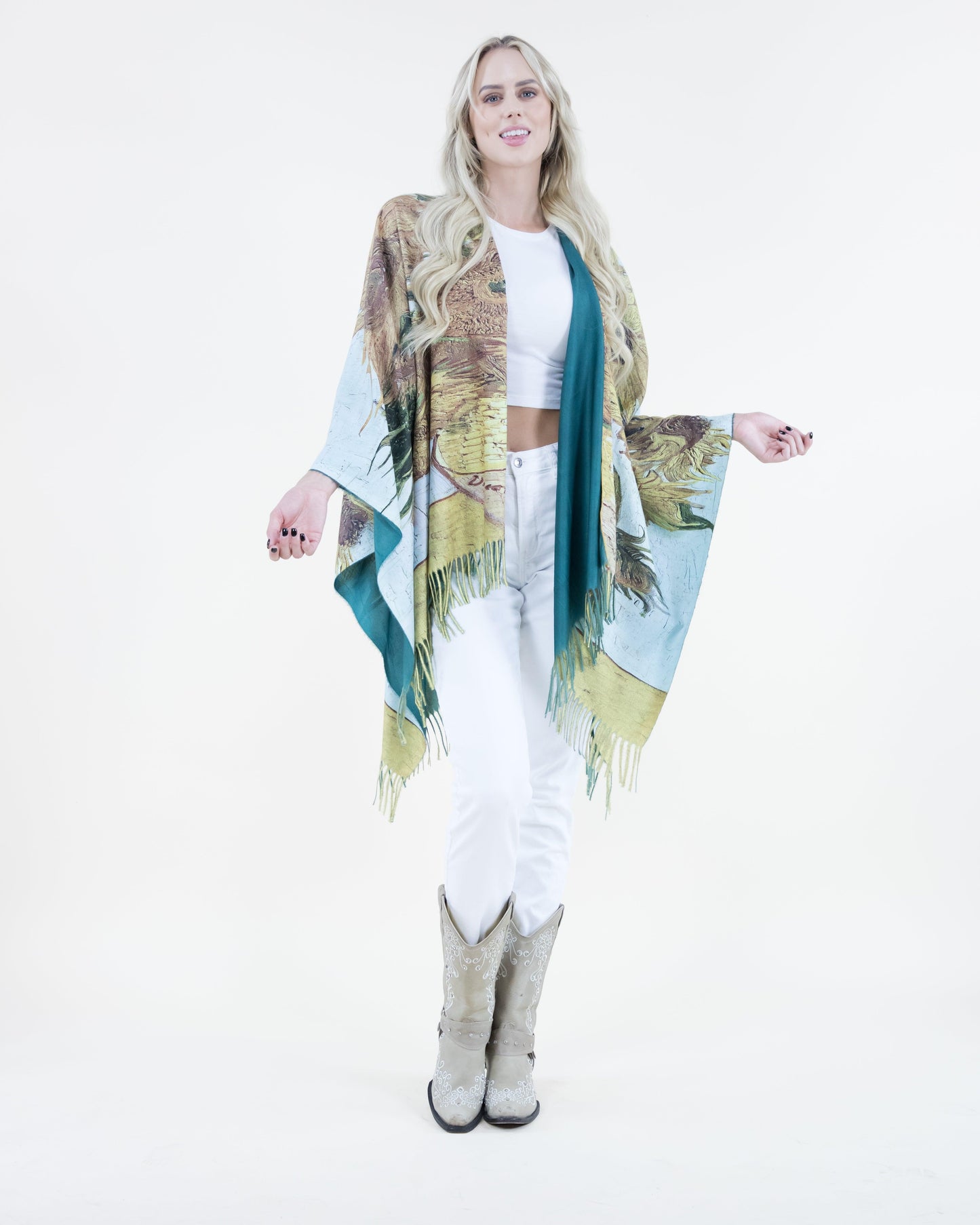 Sun Flowers Ruana Wrap