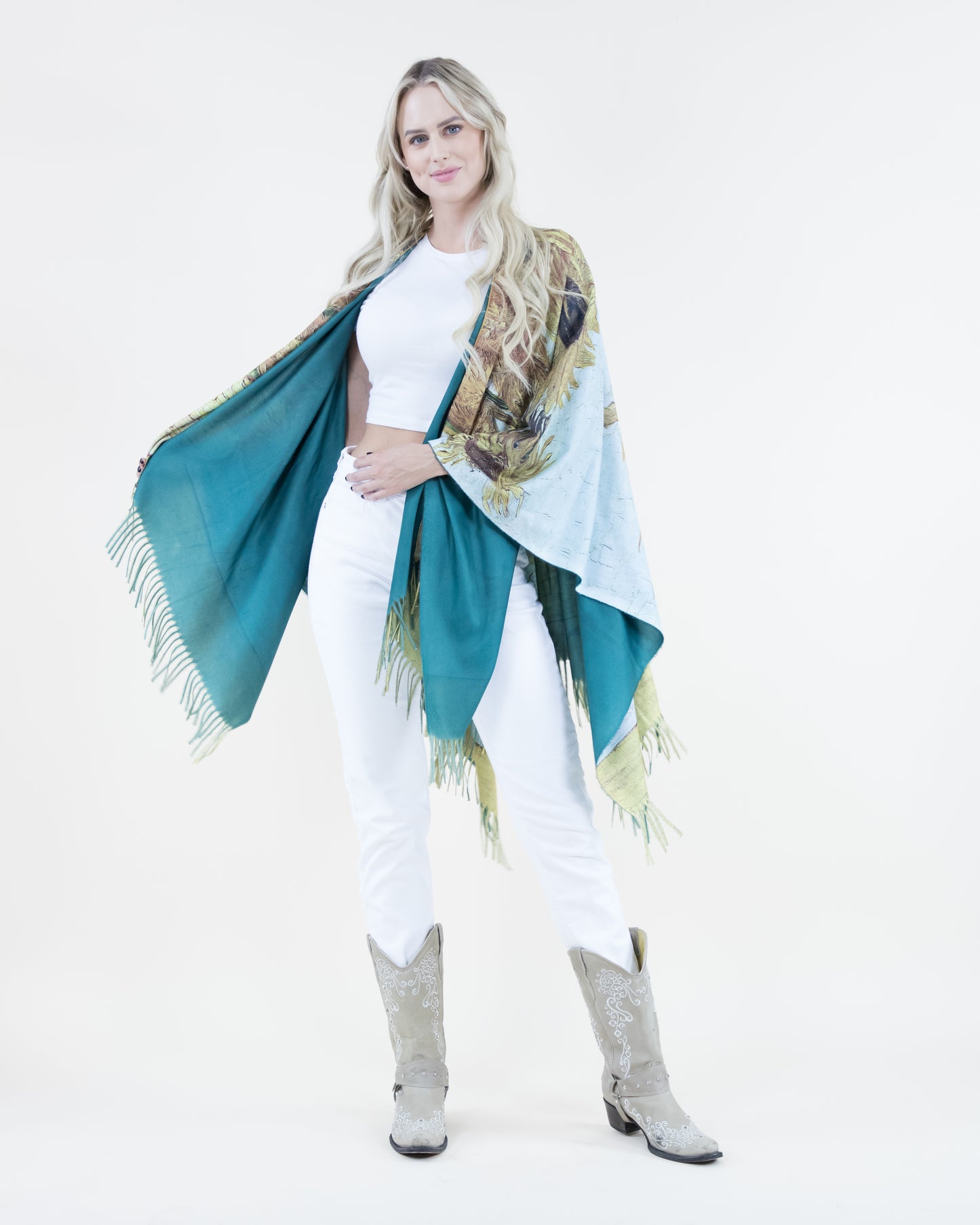 Sun Flowers Ruana Wrap