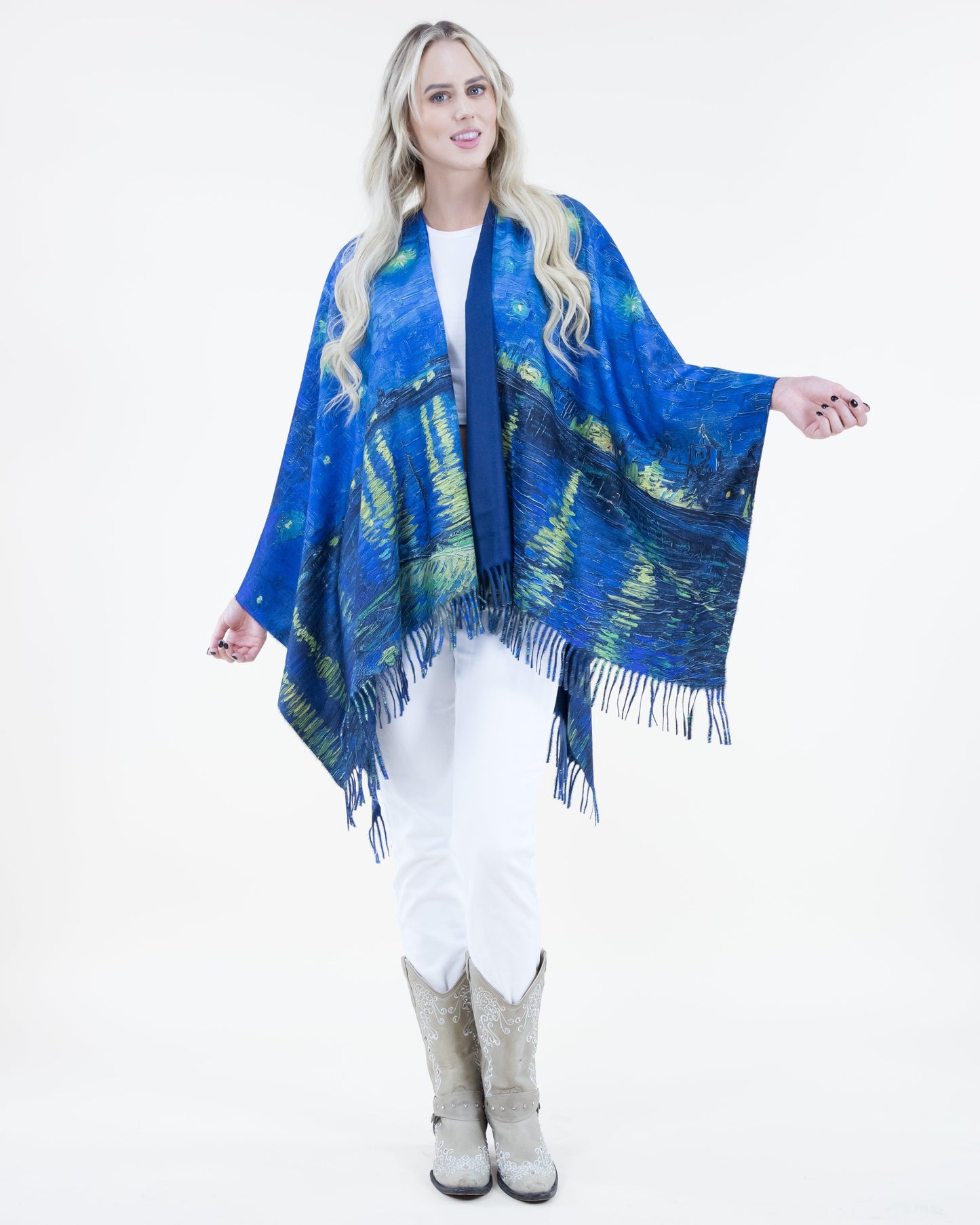 Starry Night Over The Rhone Ruana Wrap