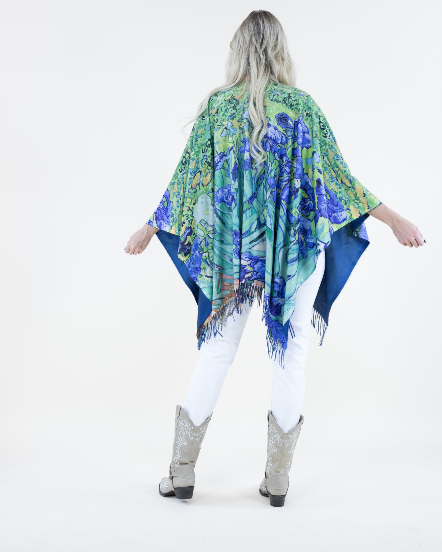 Iris Flower Ruana Wrap