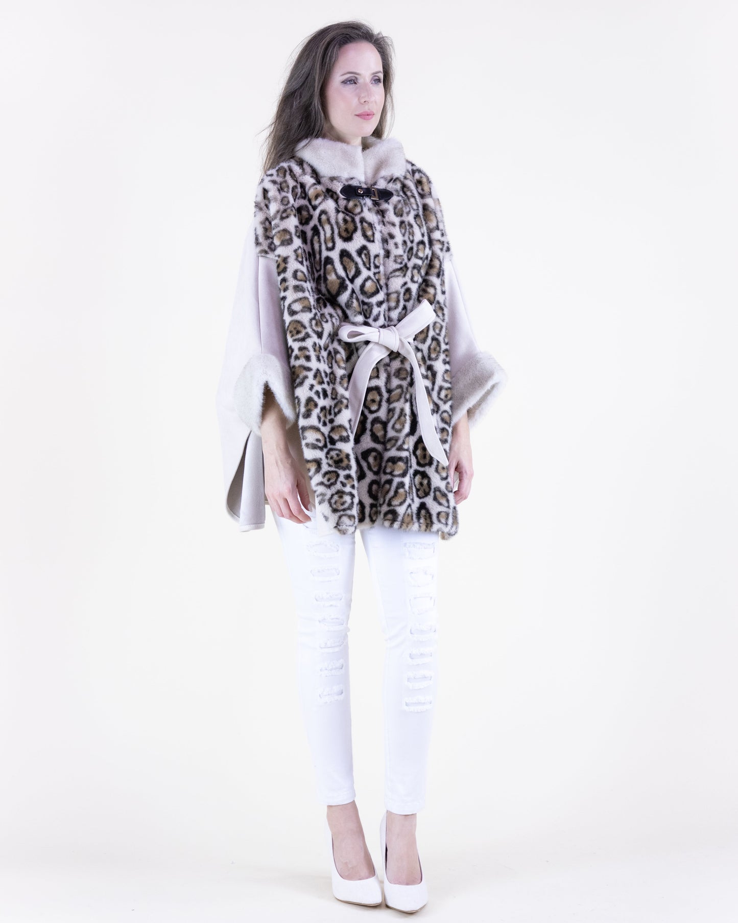 Faux Leopard Fur Cape