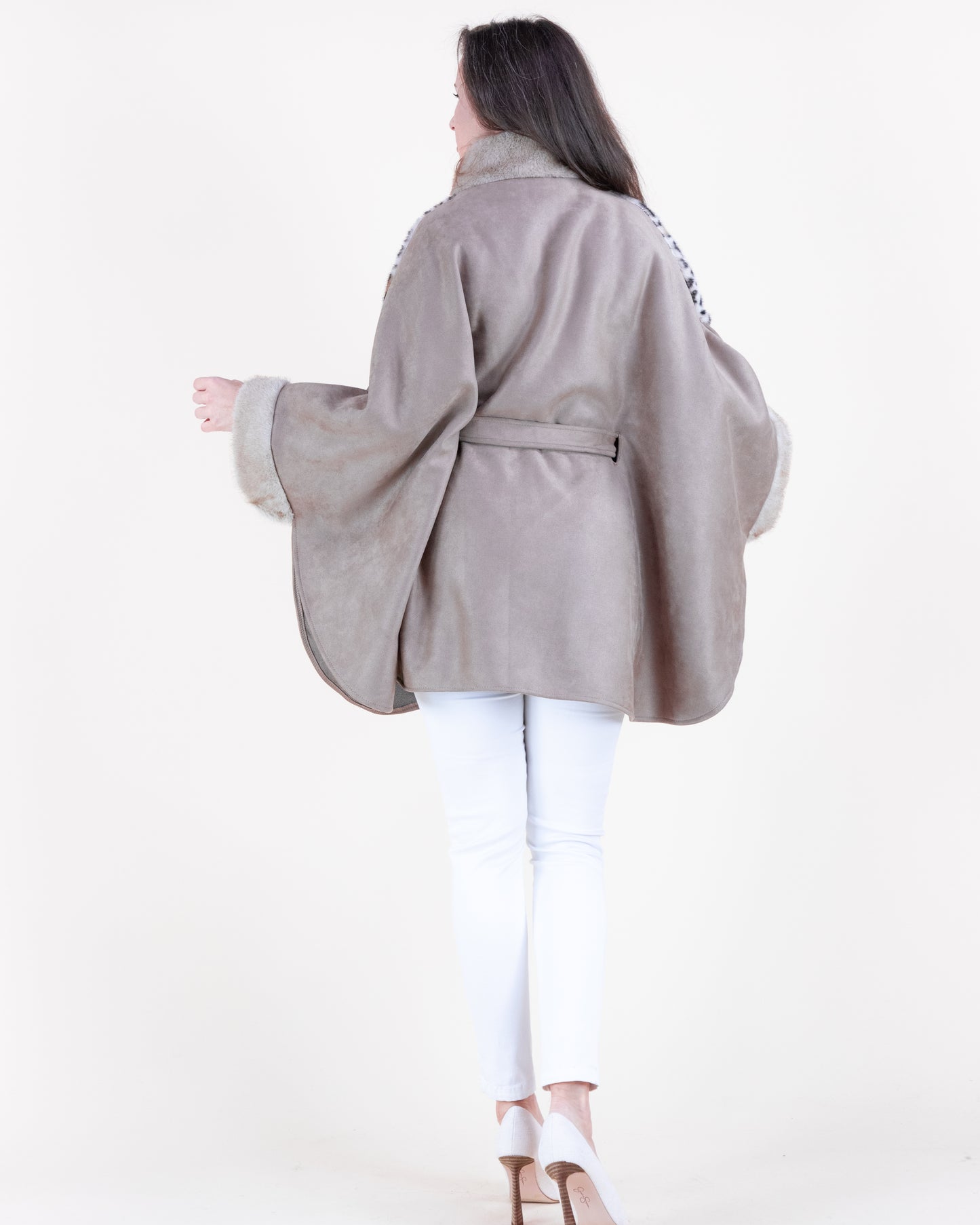 Faux Leopard Fur Cape