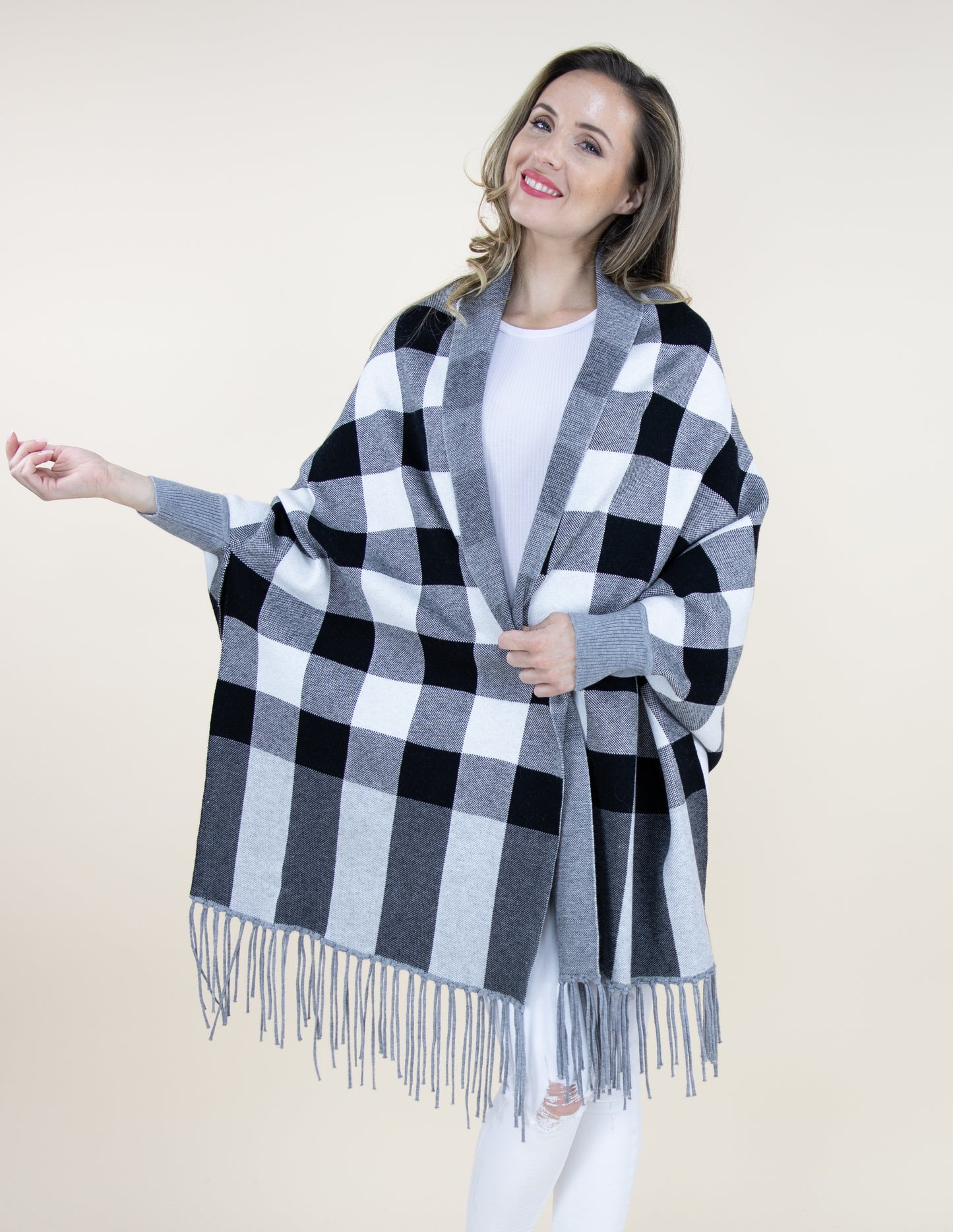 Flannel Sweater Shawl Scarf Cardigan