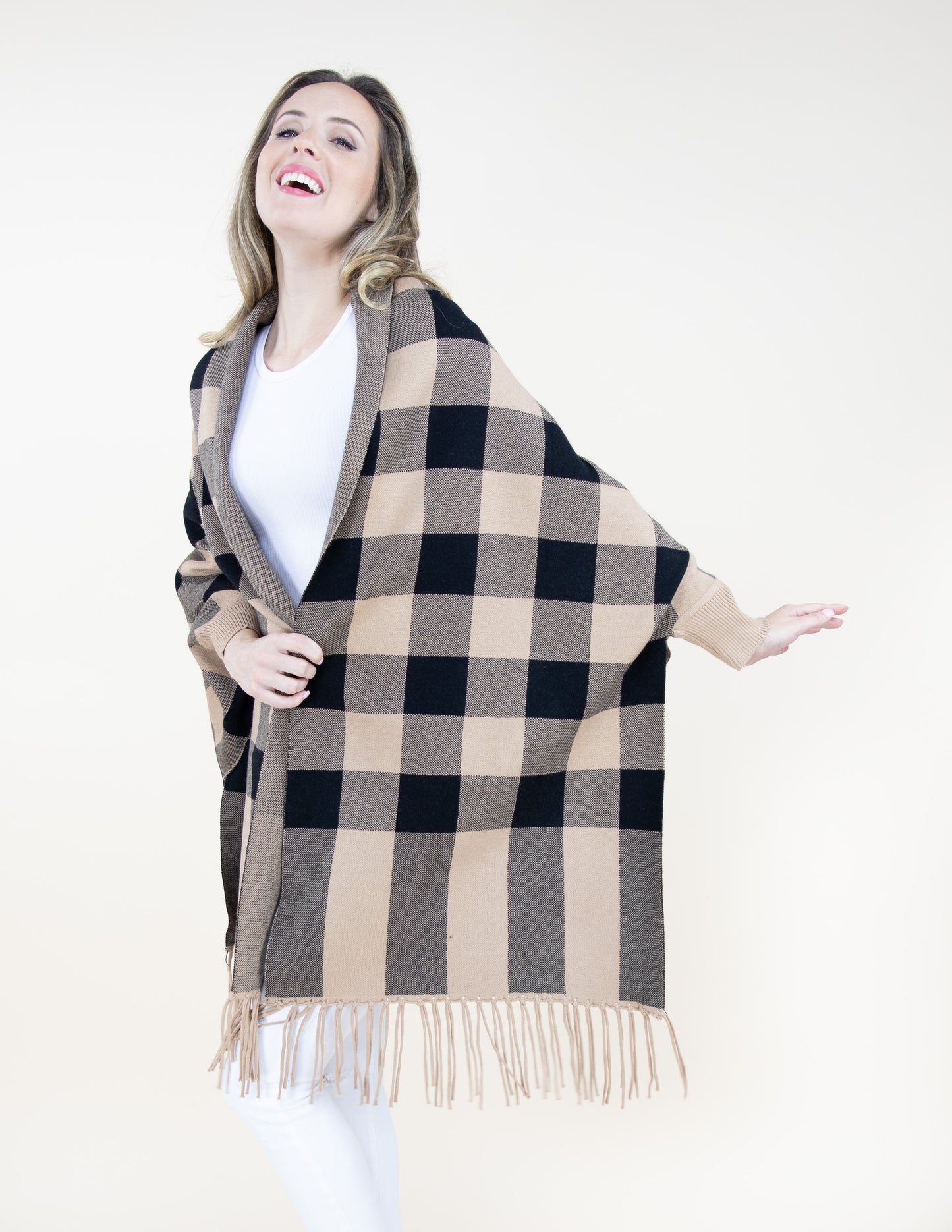 Flannel Sweater Shawl Scarf Cardigan