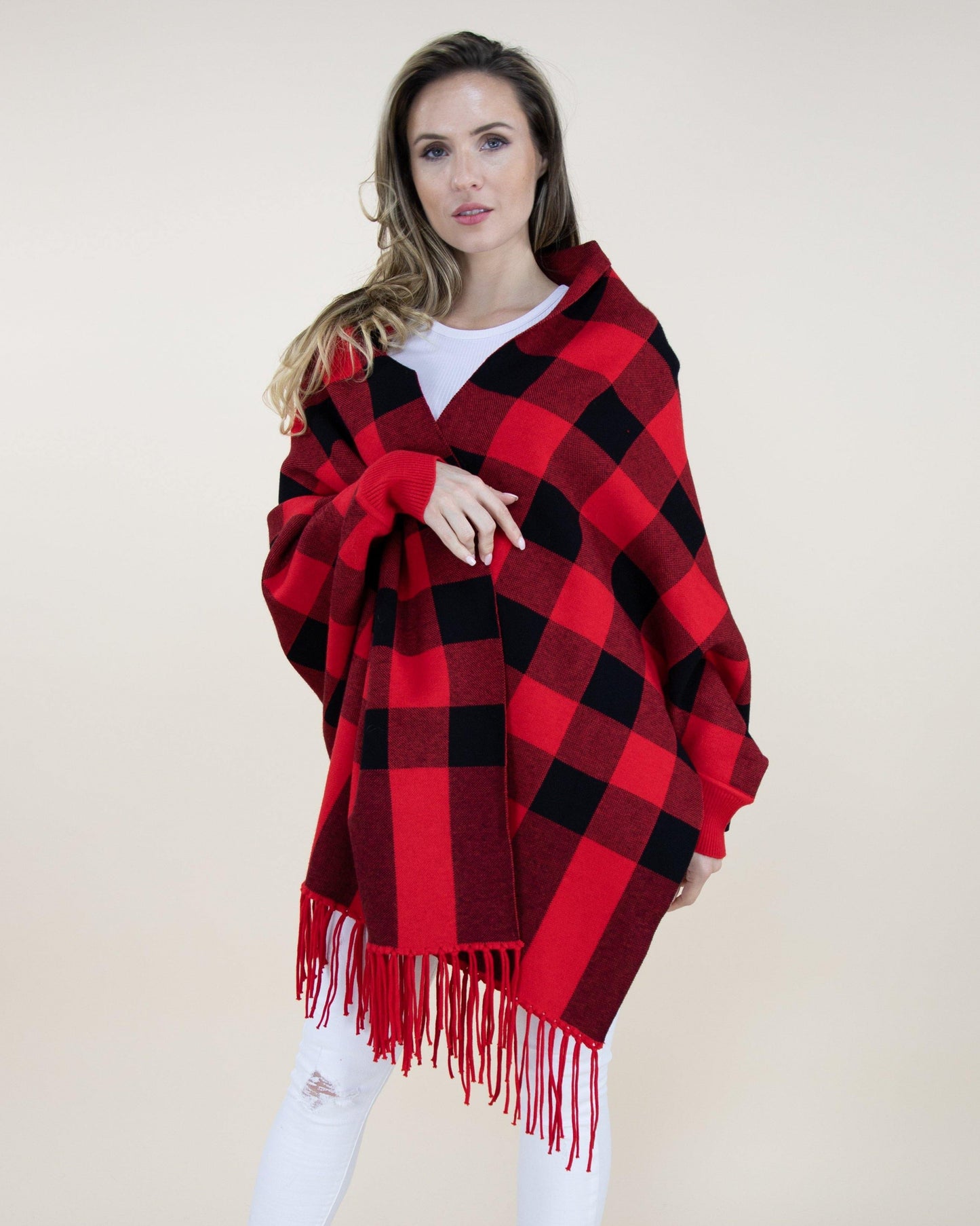 Flannel Sweater Shawl Scarf Cardigan
