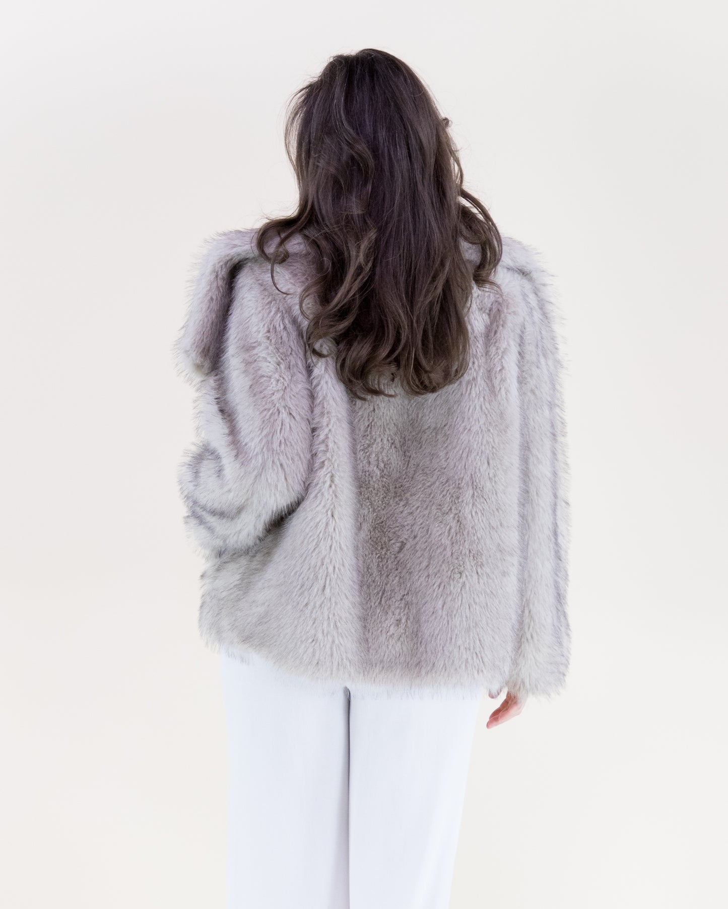 Artic Wide Lapel Faux Fur Jacket