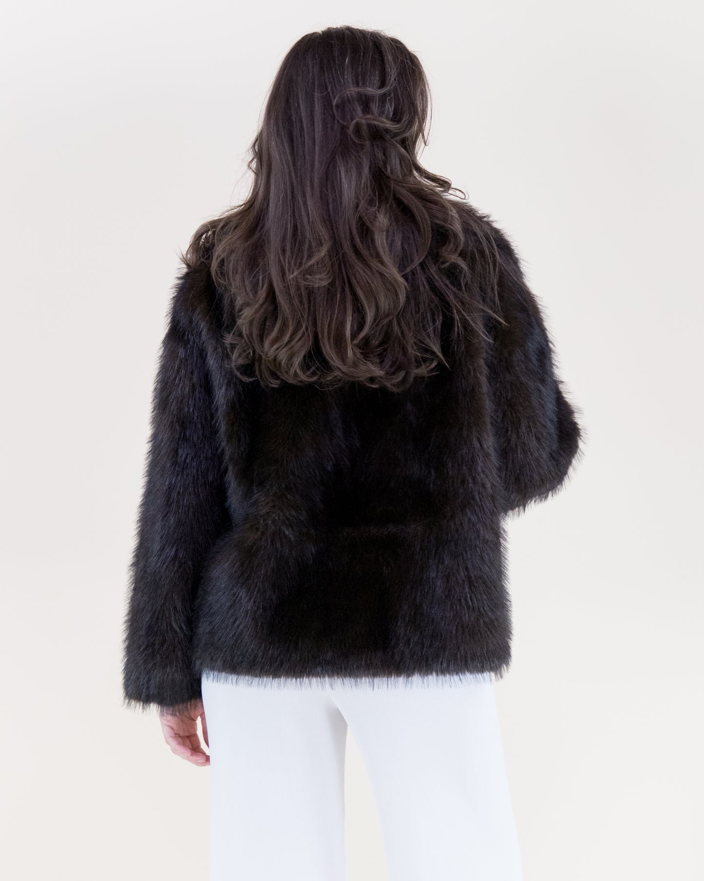Artic Wide Lapel Faux Fur Jacket