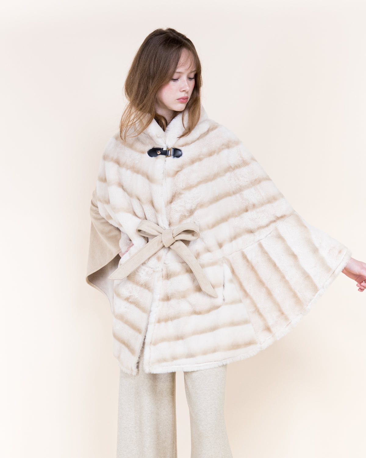 Luxe Chromatic Fade Vegan Fur Cape
