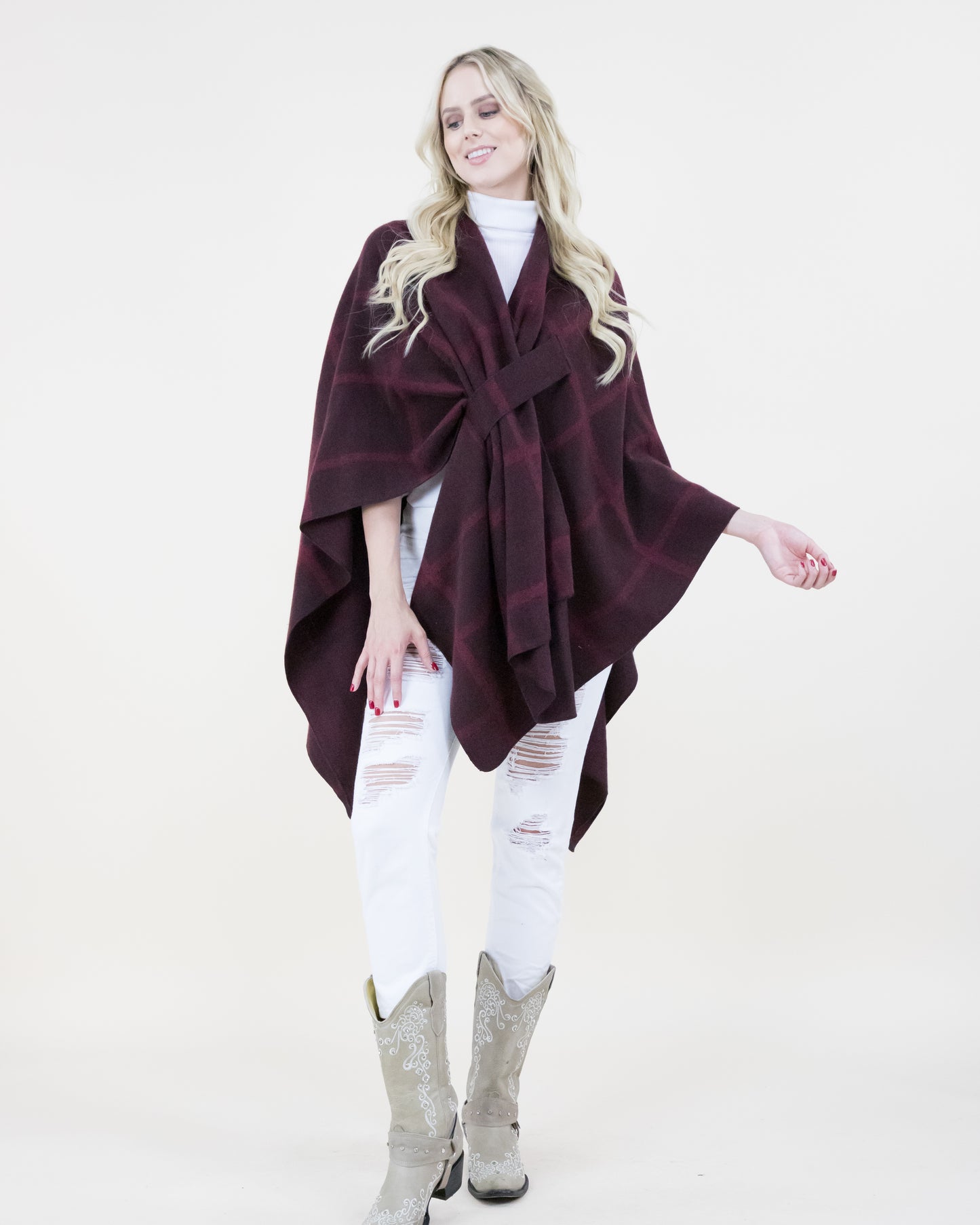 Square Plaid Shawl (One Size)