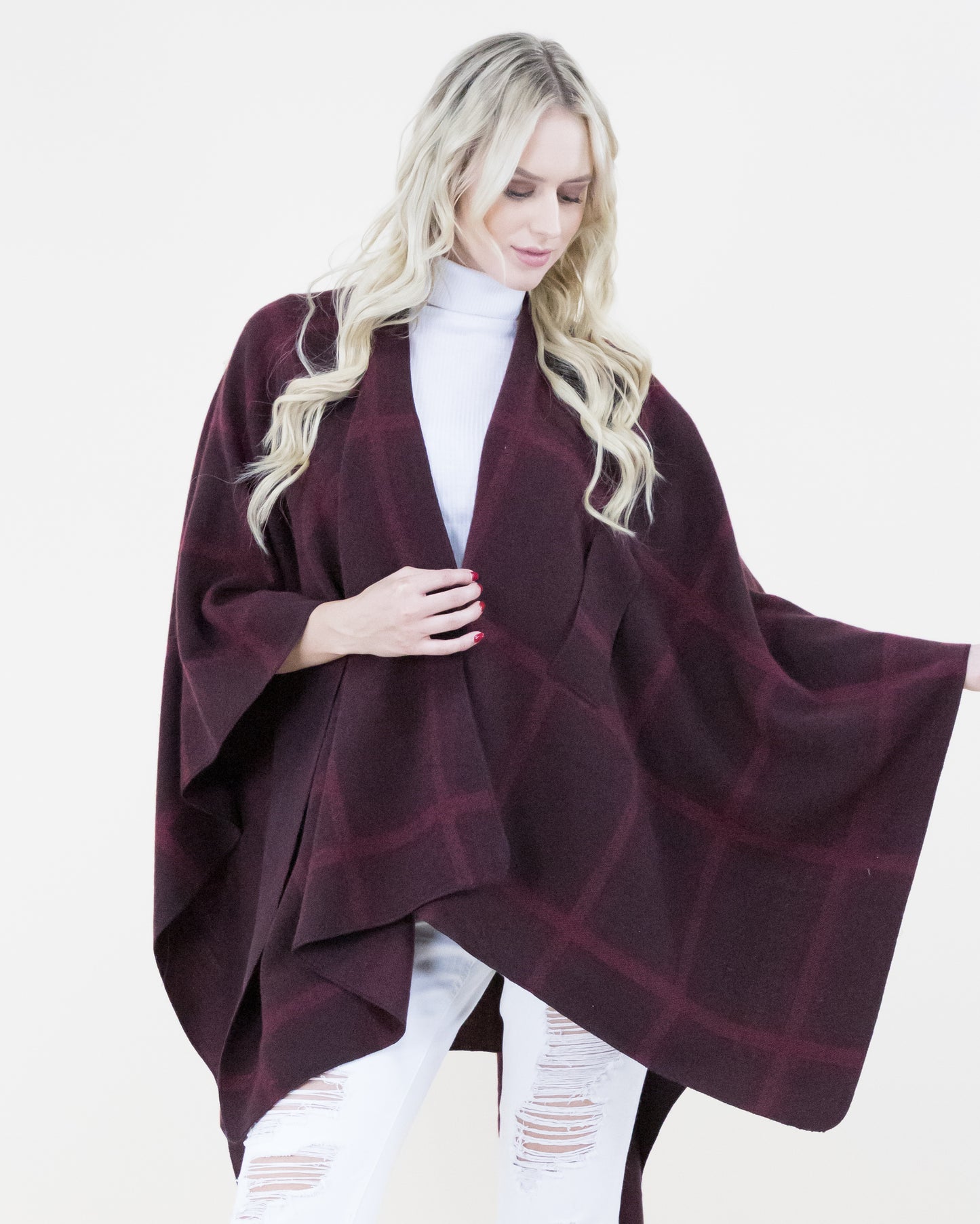 Square Plaid Shawl (One Size)