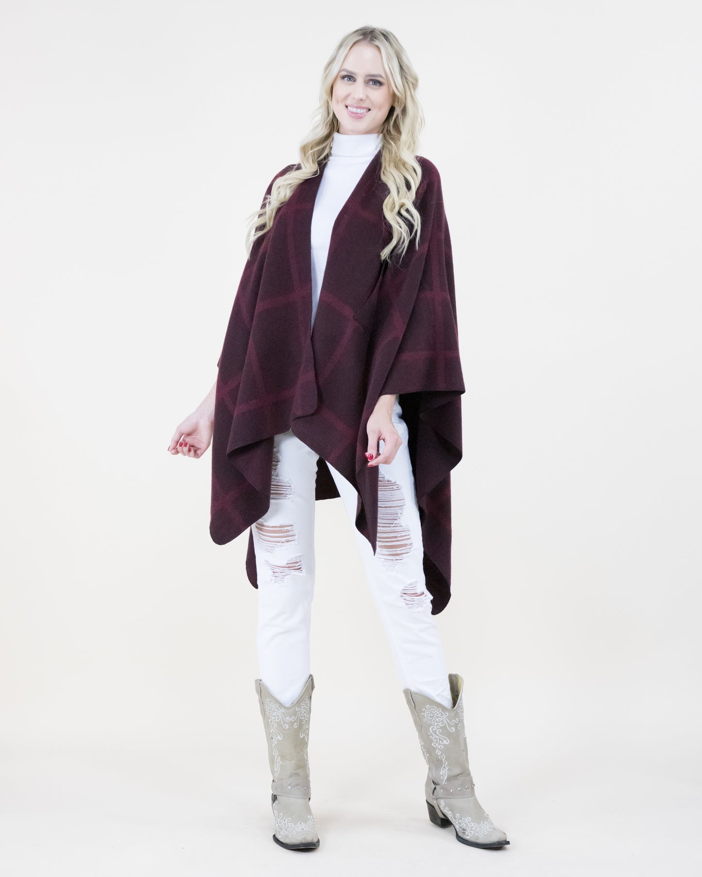 Square Plaid Shawl (One Size)