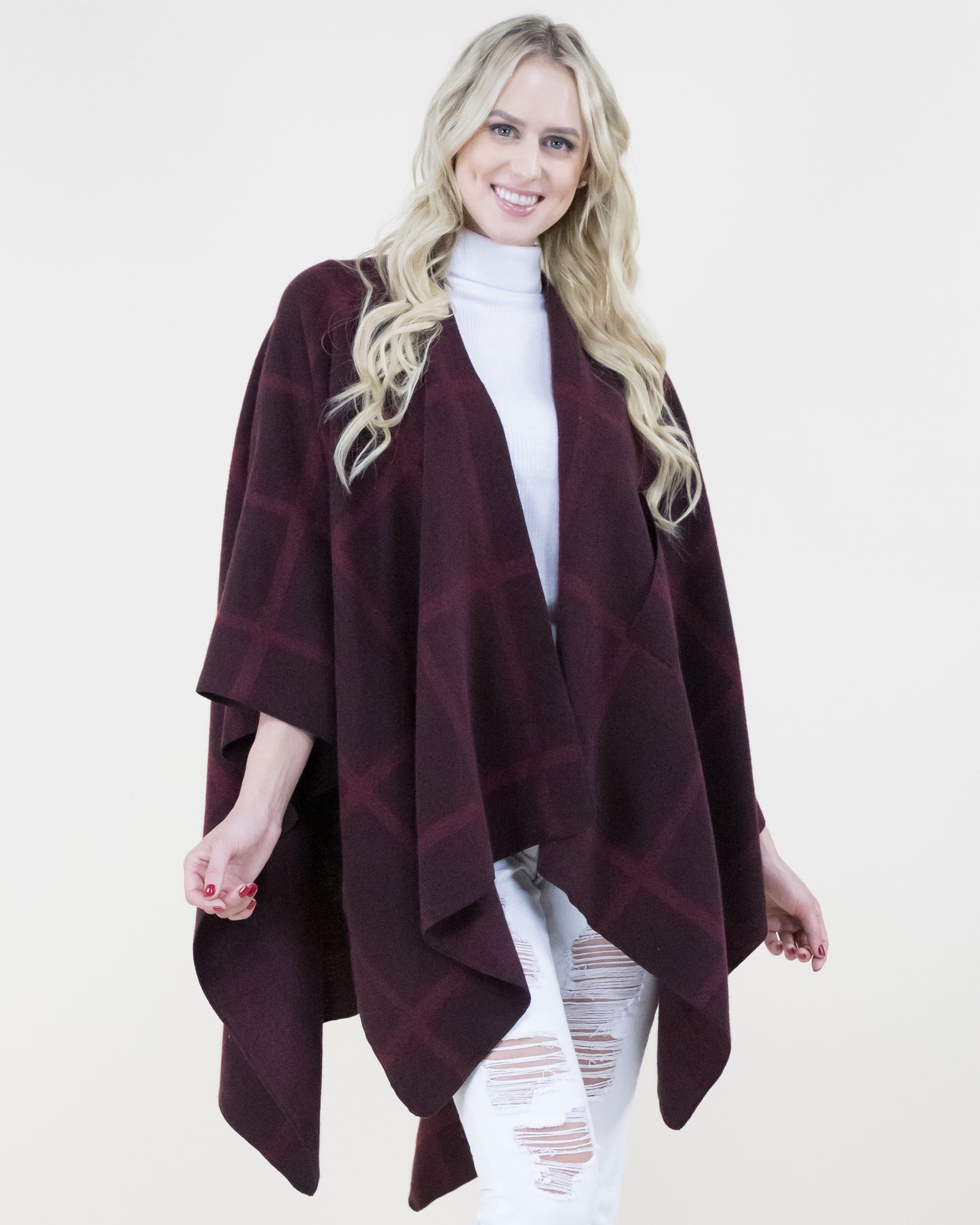 Square Plaid Shawl (One Size)