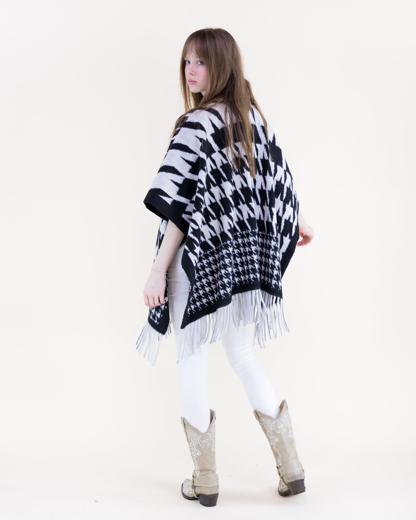 Houndstooth Edit Ruana Wrap