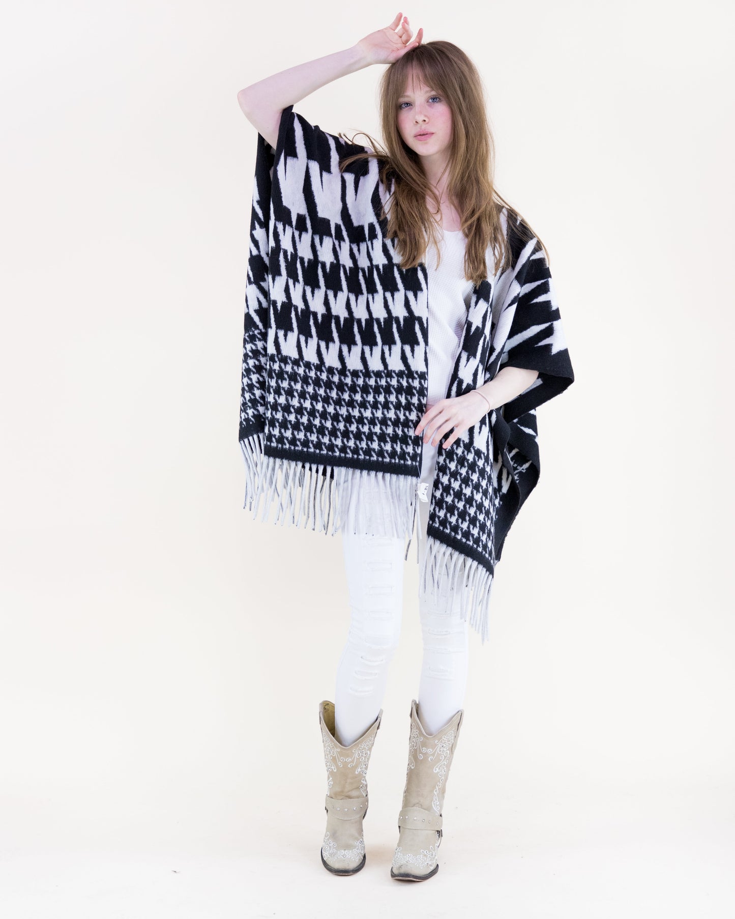 Houndstooth Edit Ruana Wrap