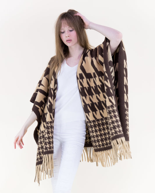 Houndstooth Edit Ruana Wrap