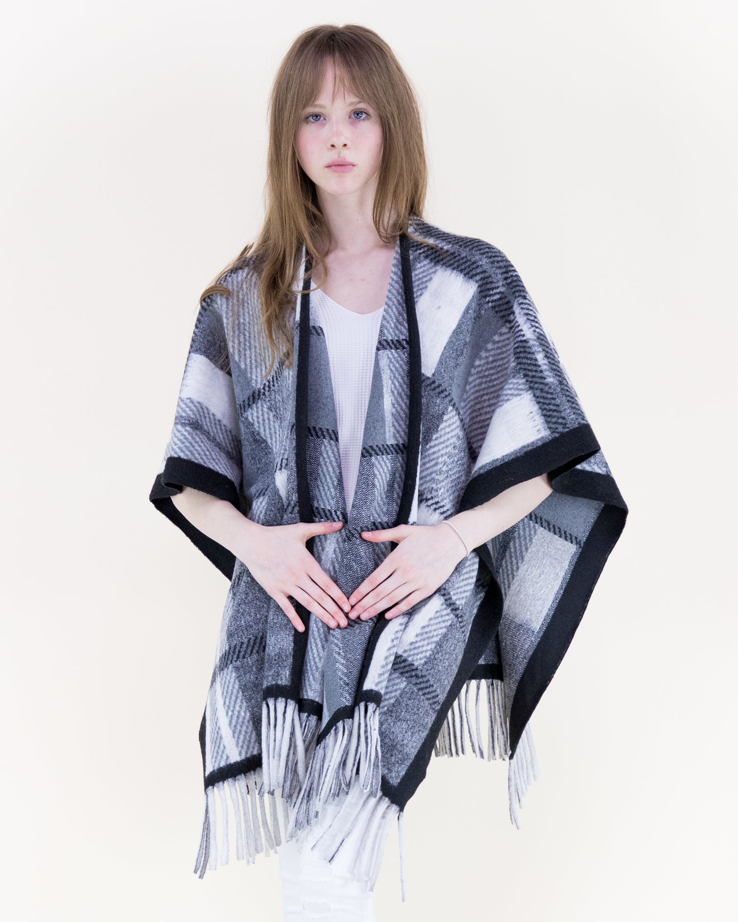 Autumn Monochrome Ruana Wrap