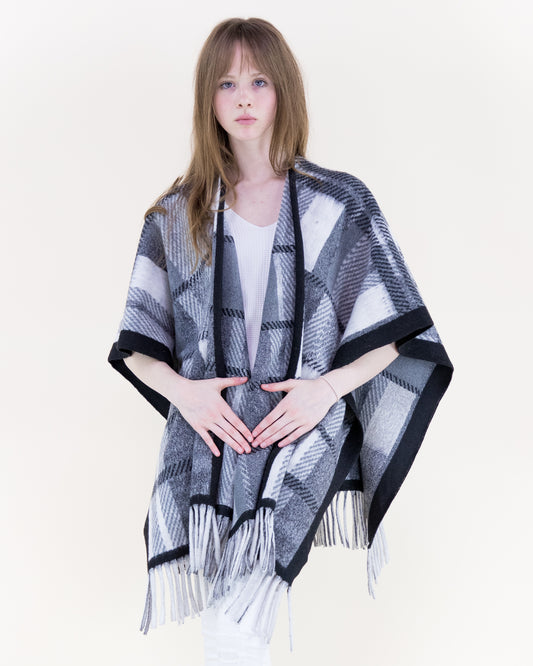 Autumn Monochrome Ruana Wrap
