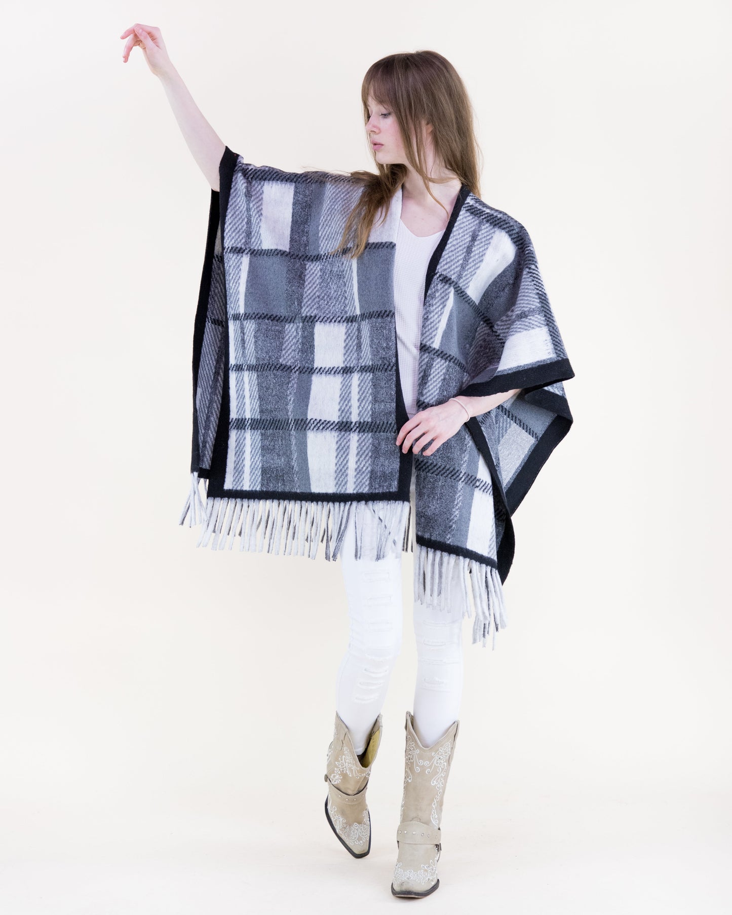Autumn Monochrome Ruana Wrap