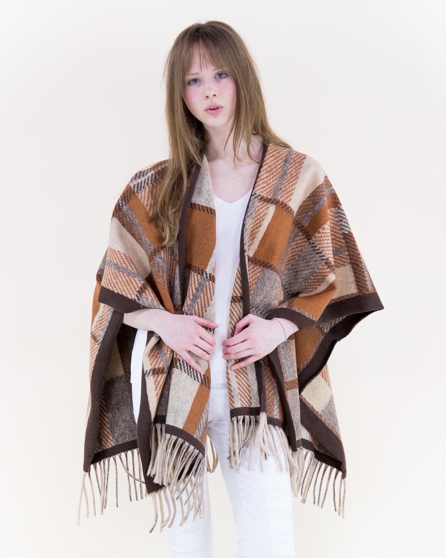 Autumn Monochrome Ruana Wrap
