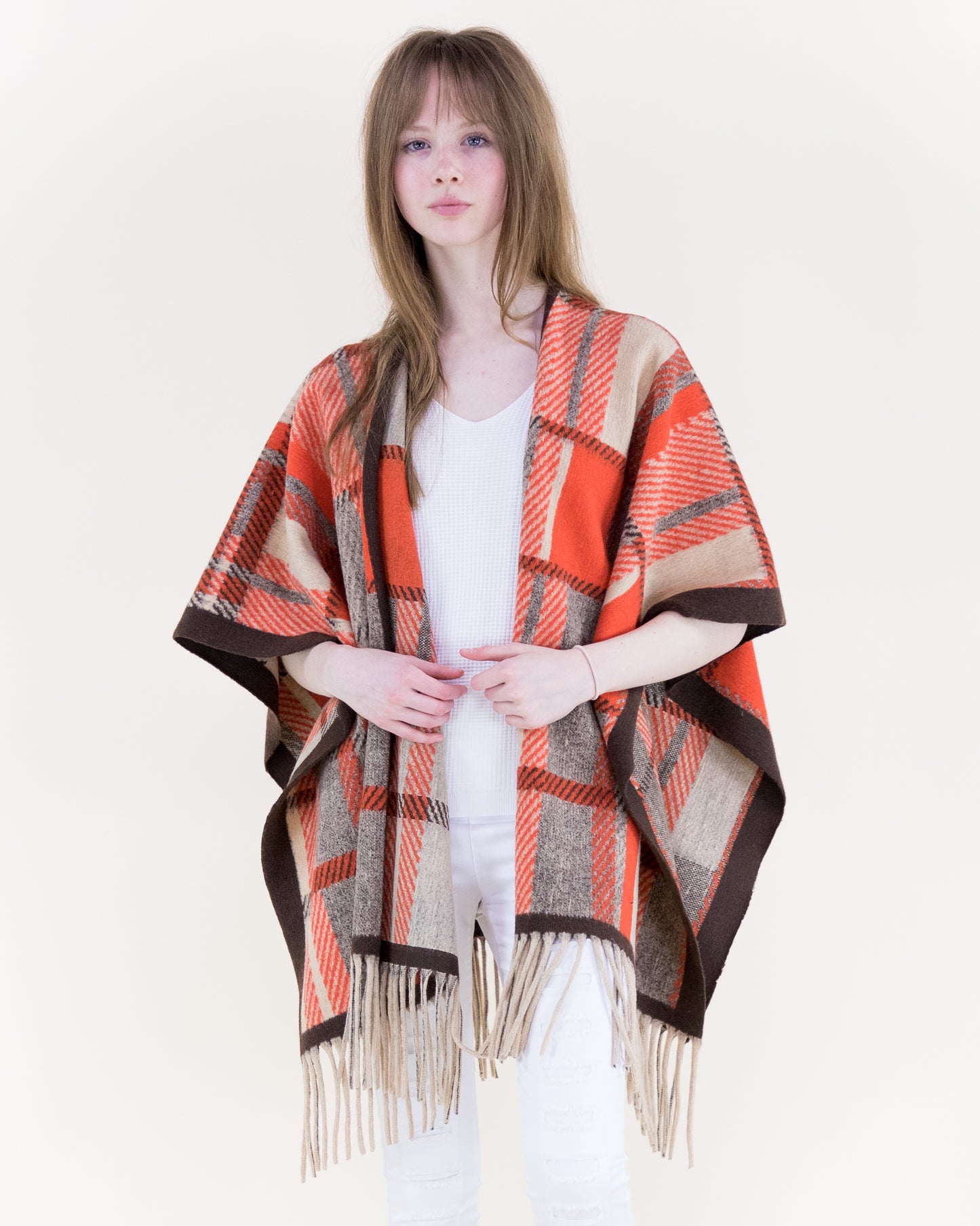 Autumn Monochrome Ruana Wrap
