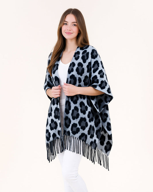 Leopard Animal Print Ruana Wrap