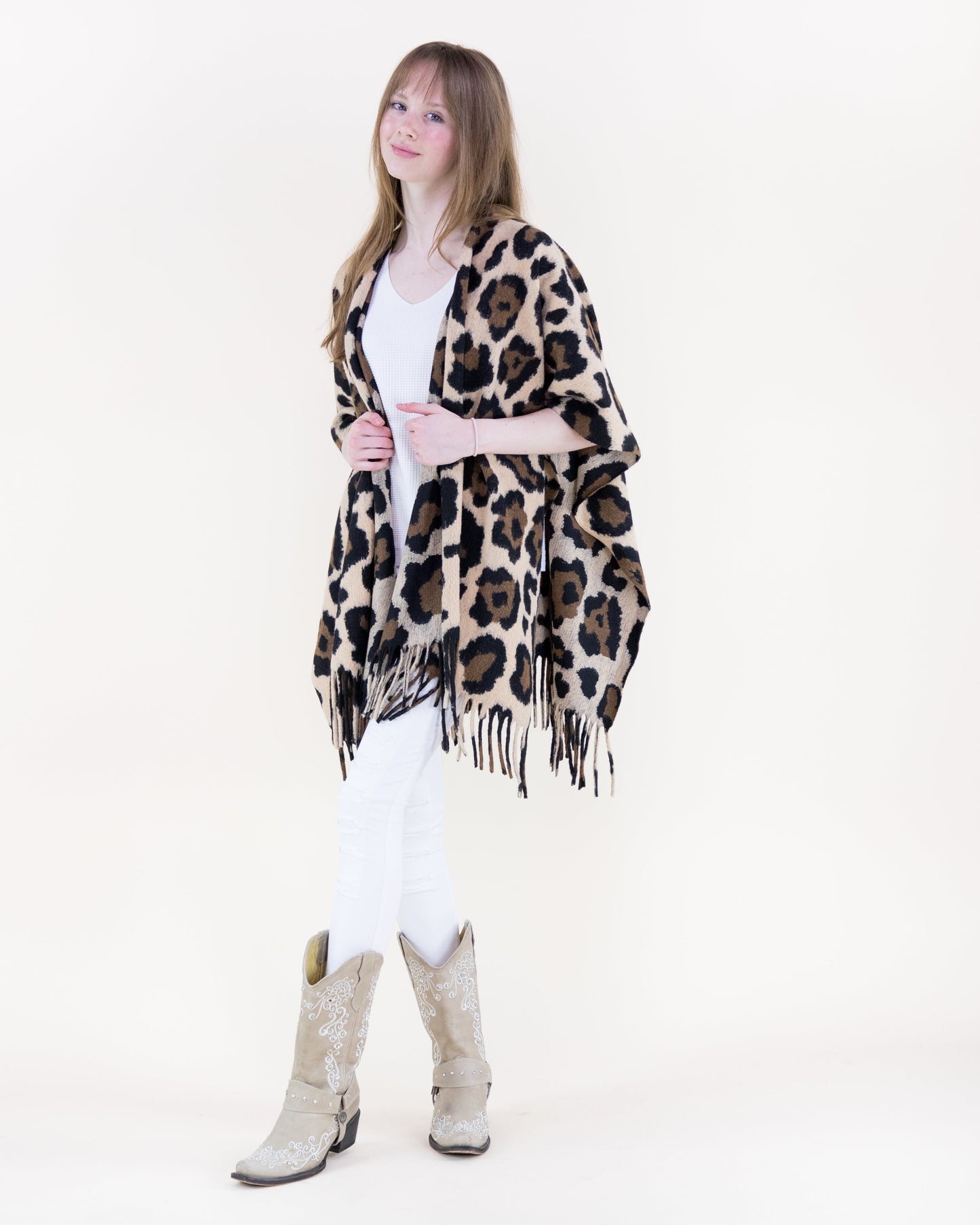 Leopard Animal Print Ruana Wrap