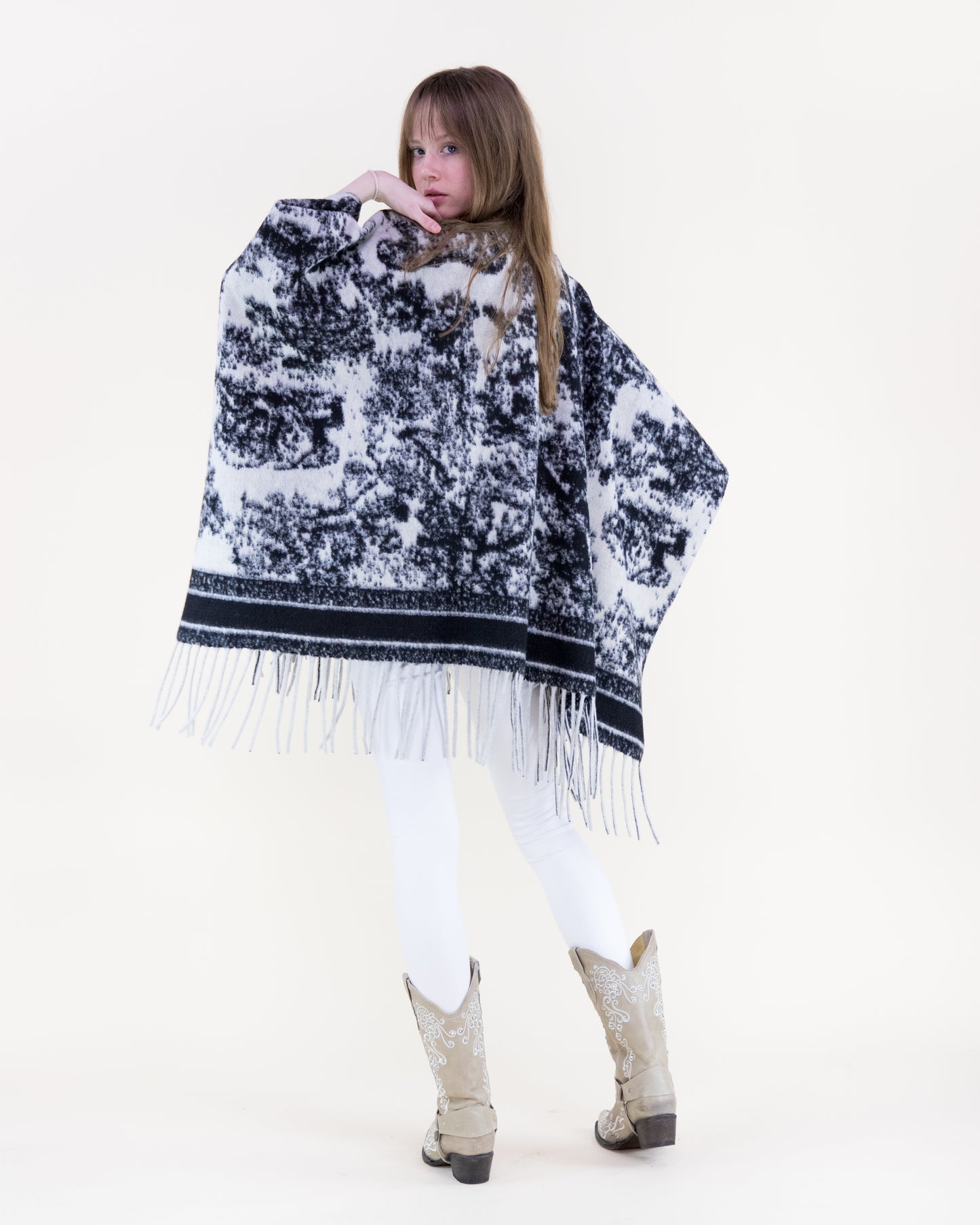 Vintage Animal & Terrain Ruana Wrap