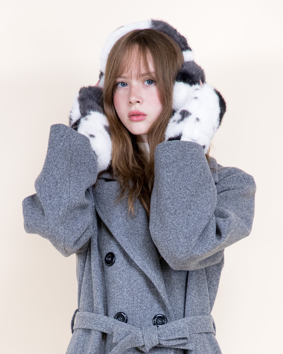 Cowhide Pattern Ear Muffs