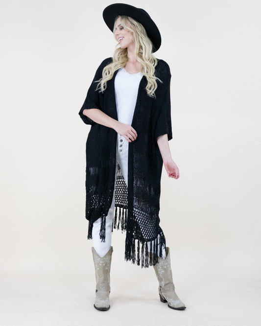 Open Knit Sheer Cardigan