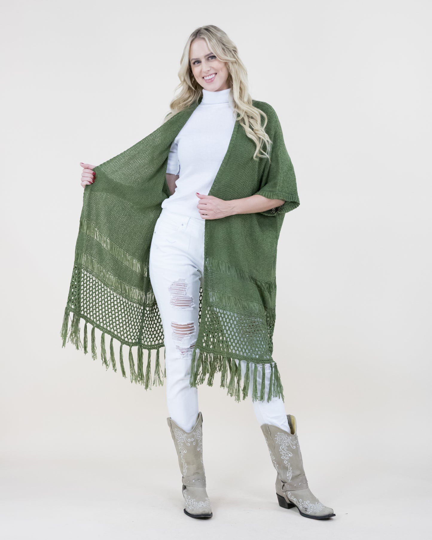 Open Knit Sheer Cardigan