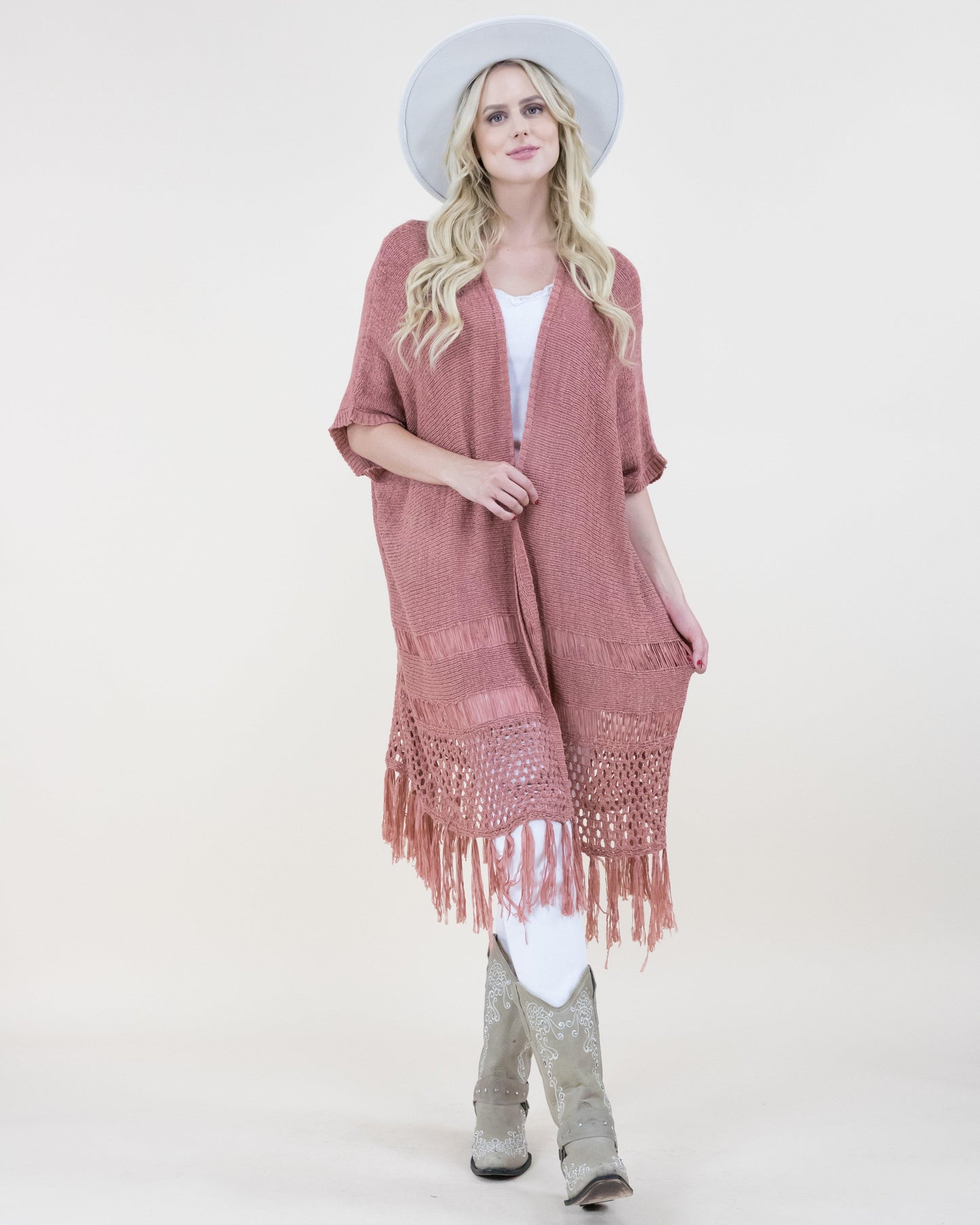 Open Knit Sheer Cardigan