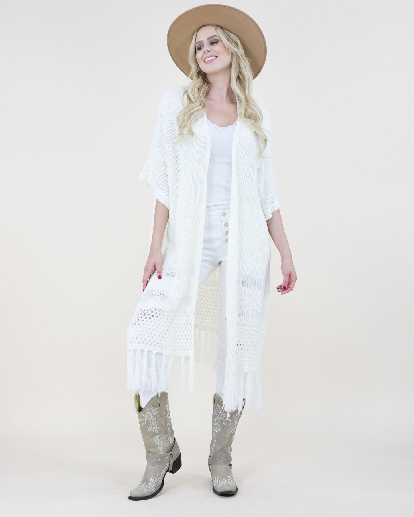 Open Knit Sheer Cardigan