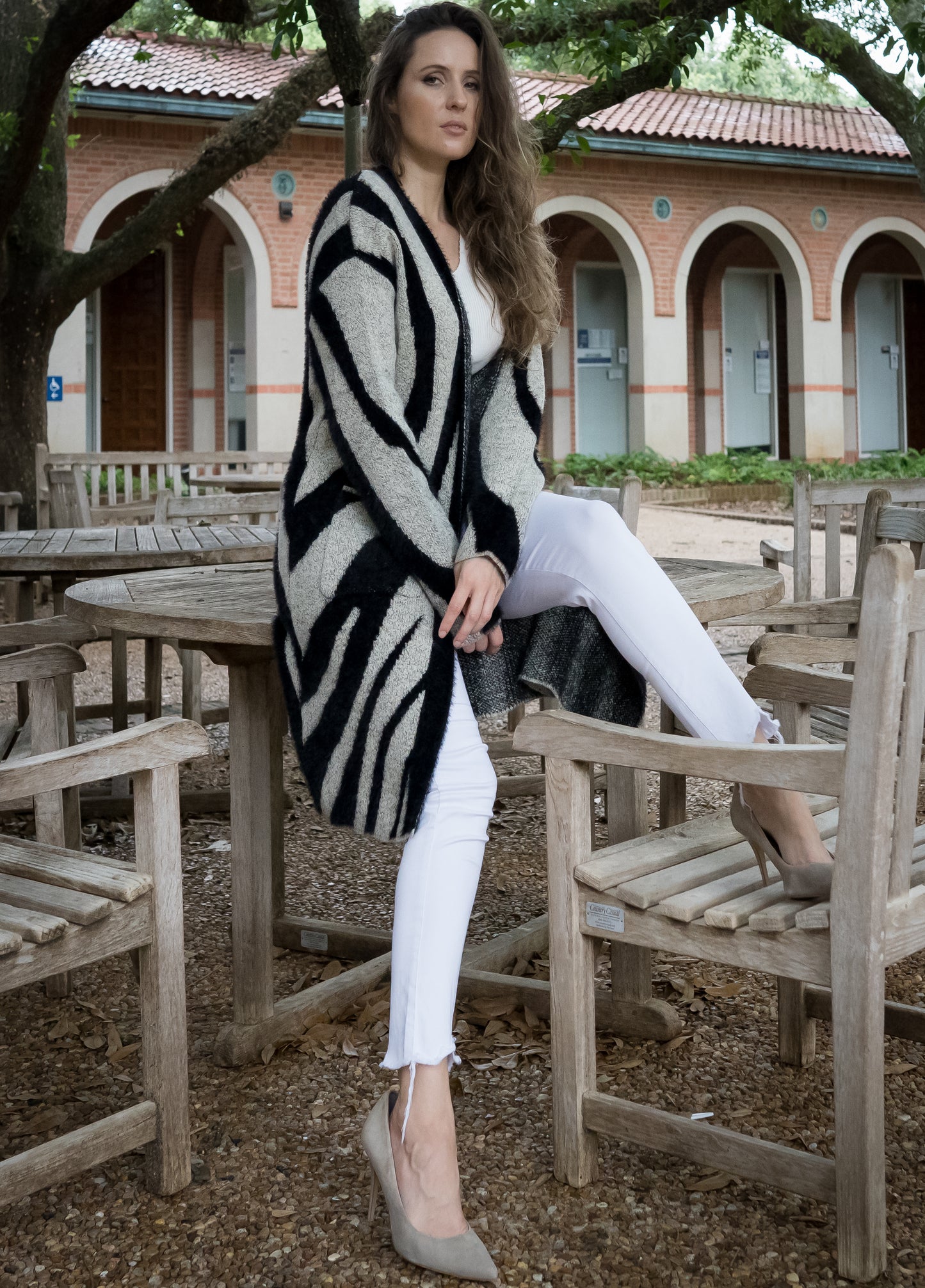 Marble Swirl Pattern Cardigan w/ Pockets - (S/M, L/XL)