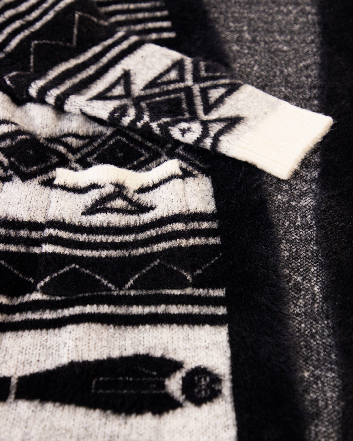 Snake Eye Ethnic Cardigan with Stripe Details