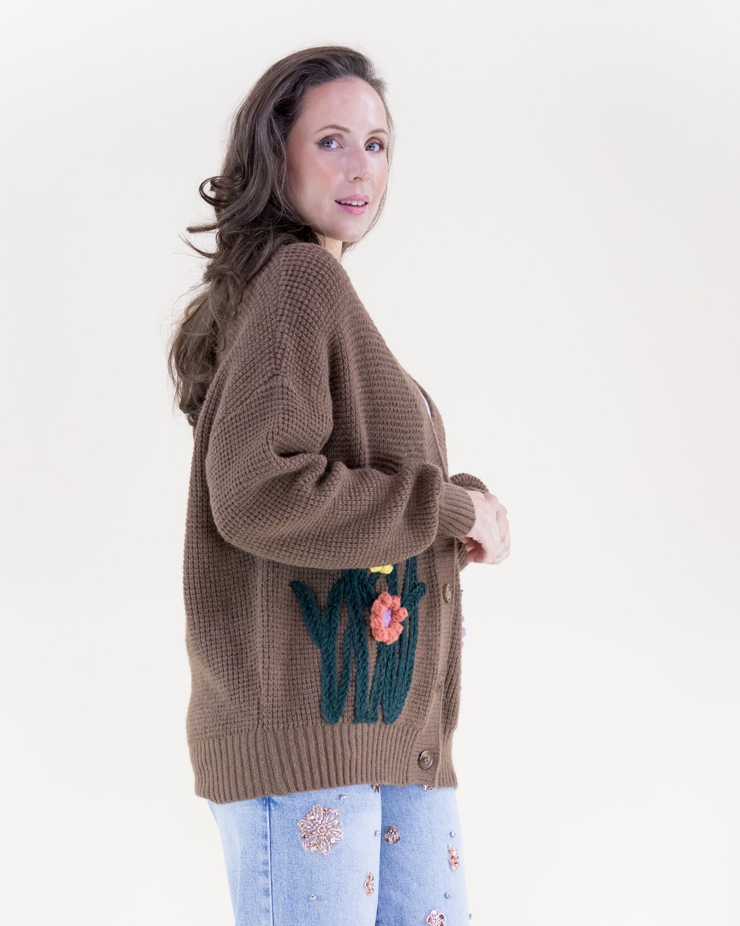 Hand Embroidered Wildflower Cardigan