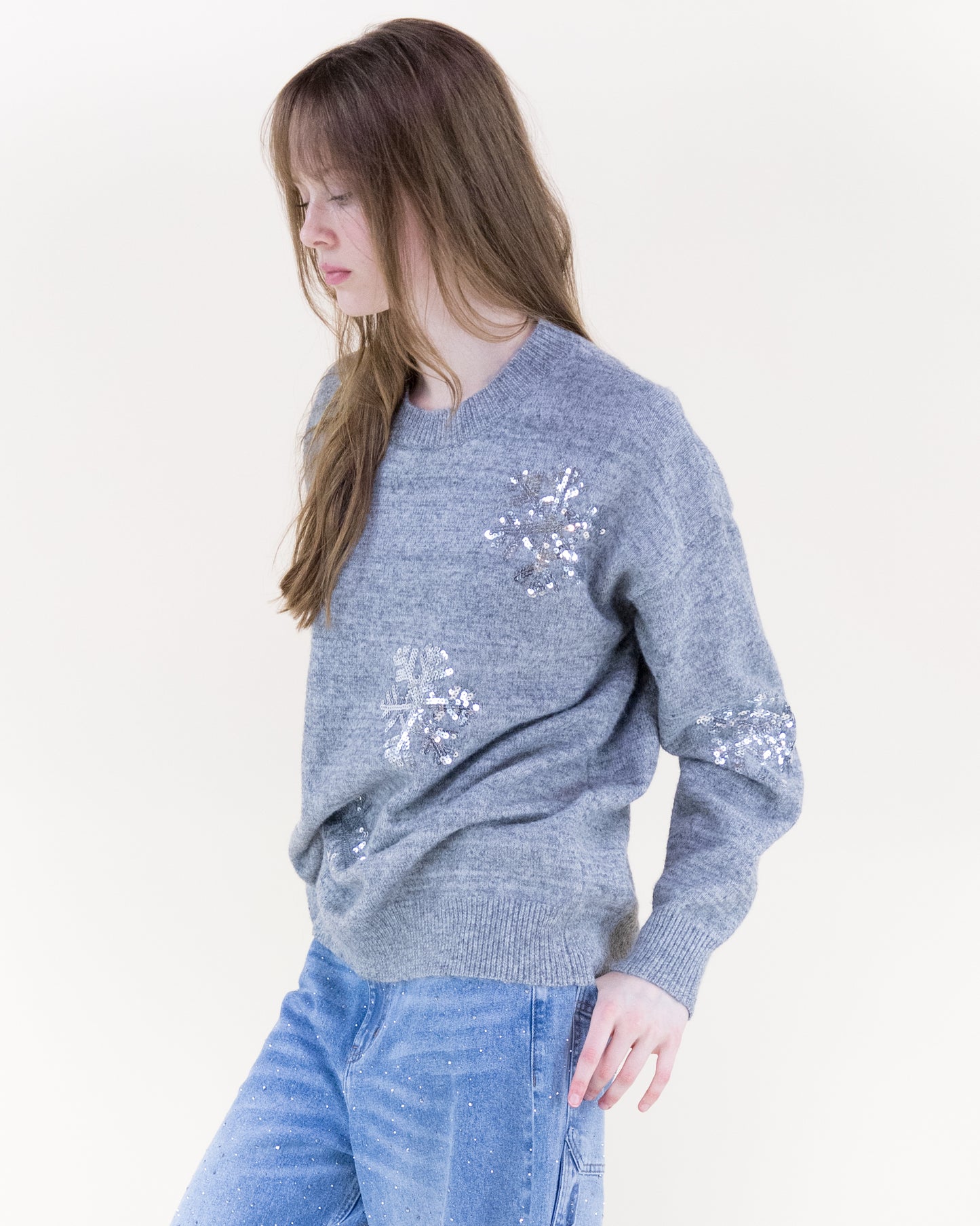 Sequin Snowflakes Sweater