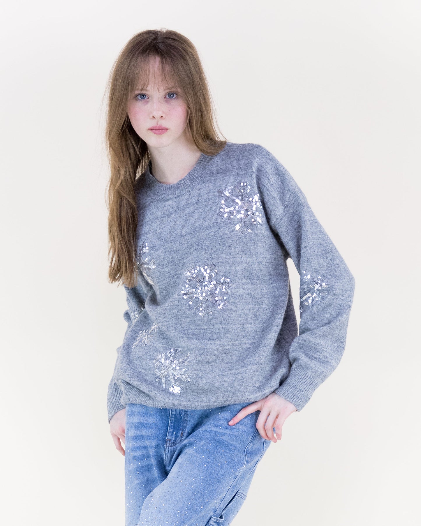 Sequin Snowflakes Sweater