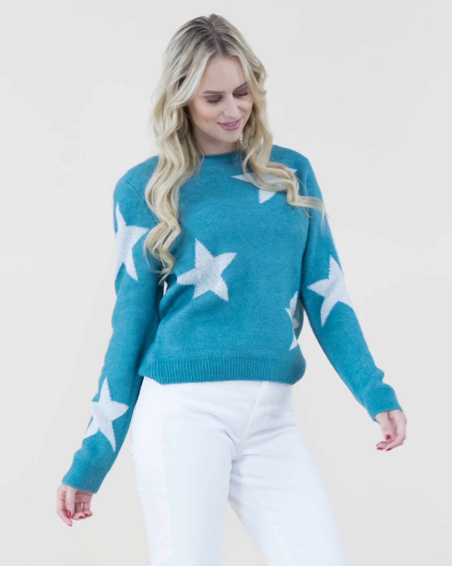 Star Pattern Crewneck Sweater