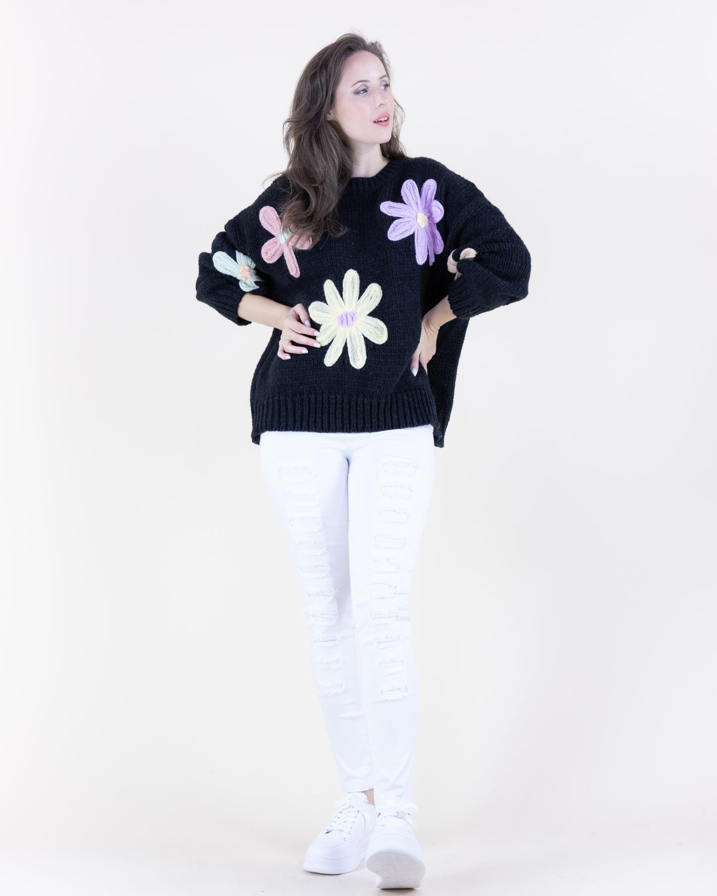 Oversized Flower Power Sweater