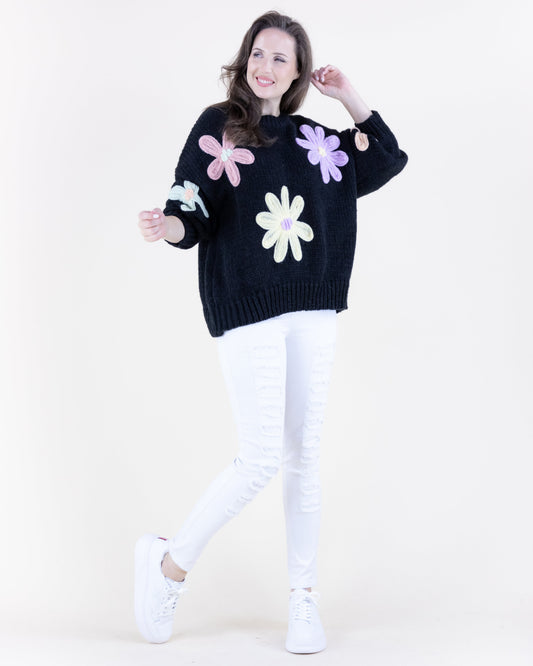 Oversized Flower Power Sweater