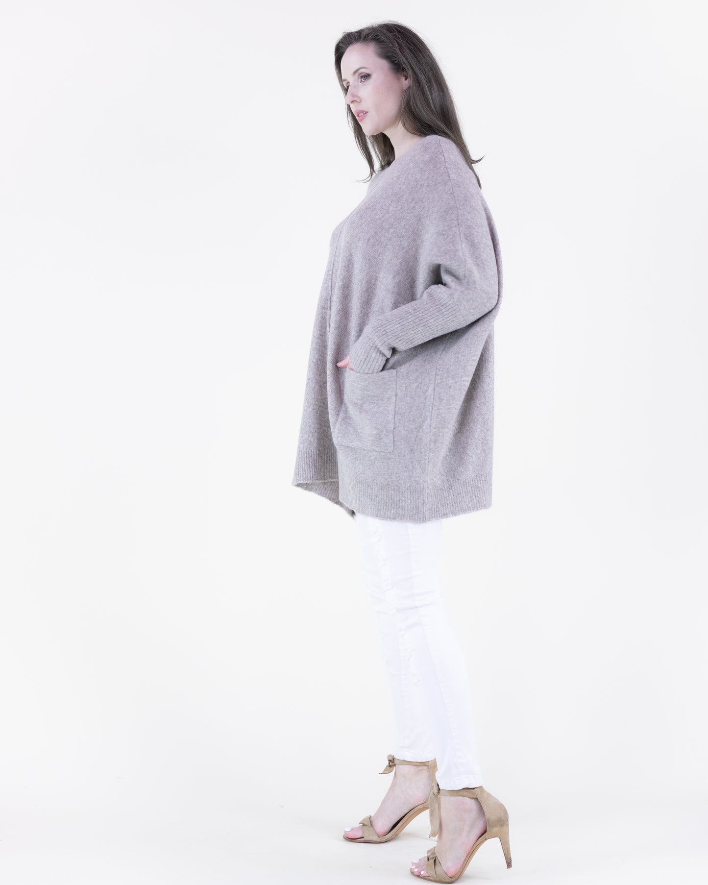 Minimalist Batwing Center Seam Pullover Sweater
