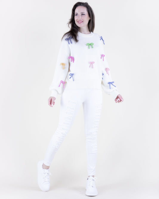 Colorful Bowties Crew Neck Sweater